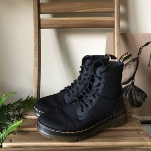dr. martens black combs nylon boot mens 5/womens 6